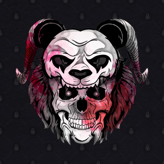 Red Panda Gothic Skull by Trendy Black Sheep